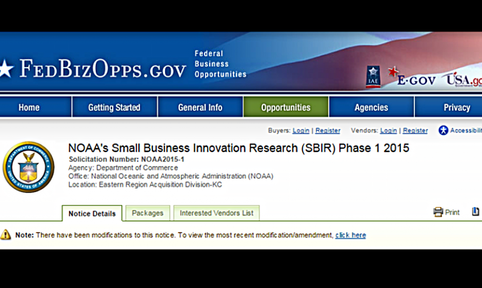 NOAA's 2015 SBIR Solicitation is Now Open