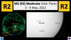 M5 flares 3-4 May, 2022